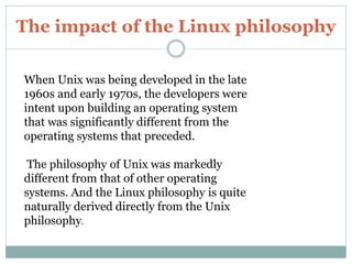 Linux principles and philosophy | PPTX