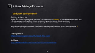 Linux privilege escalation | PPTX