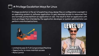 Linux privilege escalation | PPTX