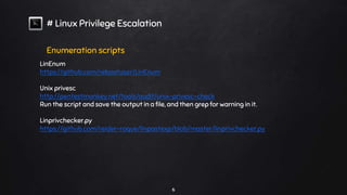 Linux privilege escalation | PPTX