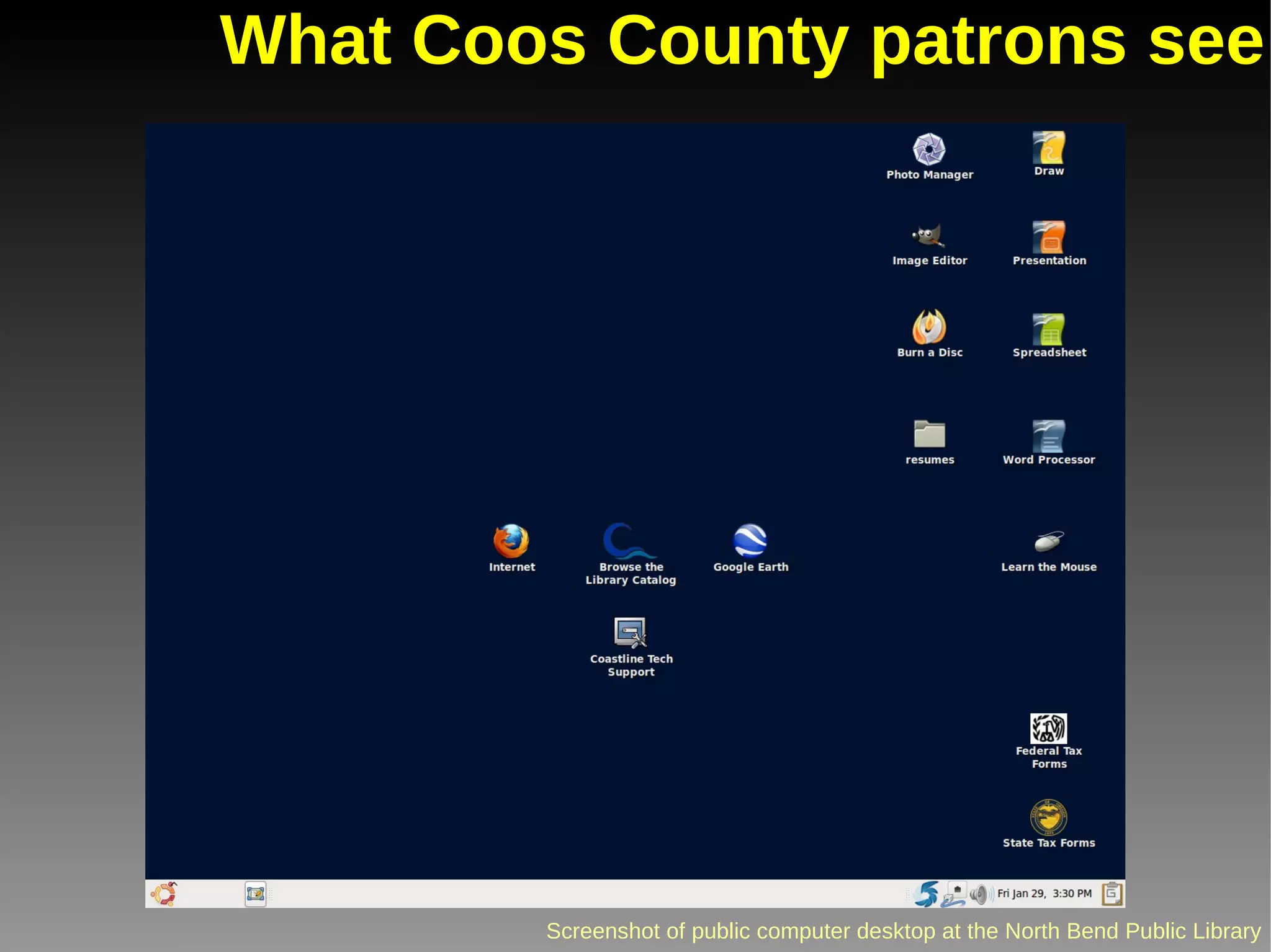 What Coos County patrons see 