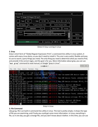 Detect It Easy running in Linux
2. Grep
Grep is short form of “Global Regular Expression Print”, a command-line utility in...