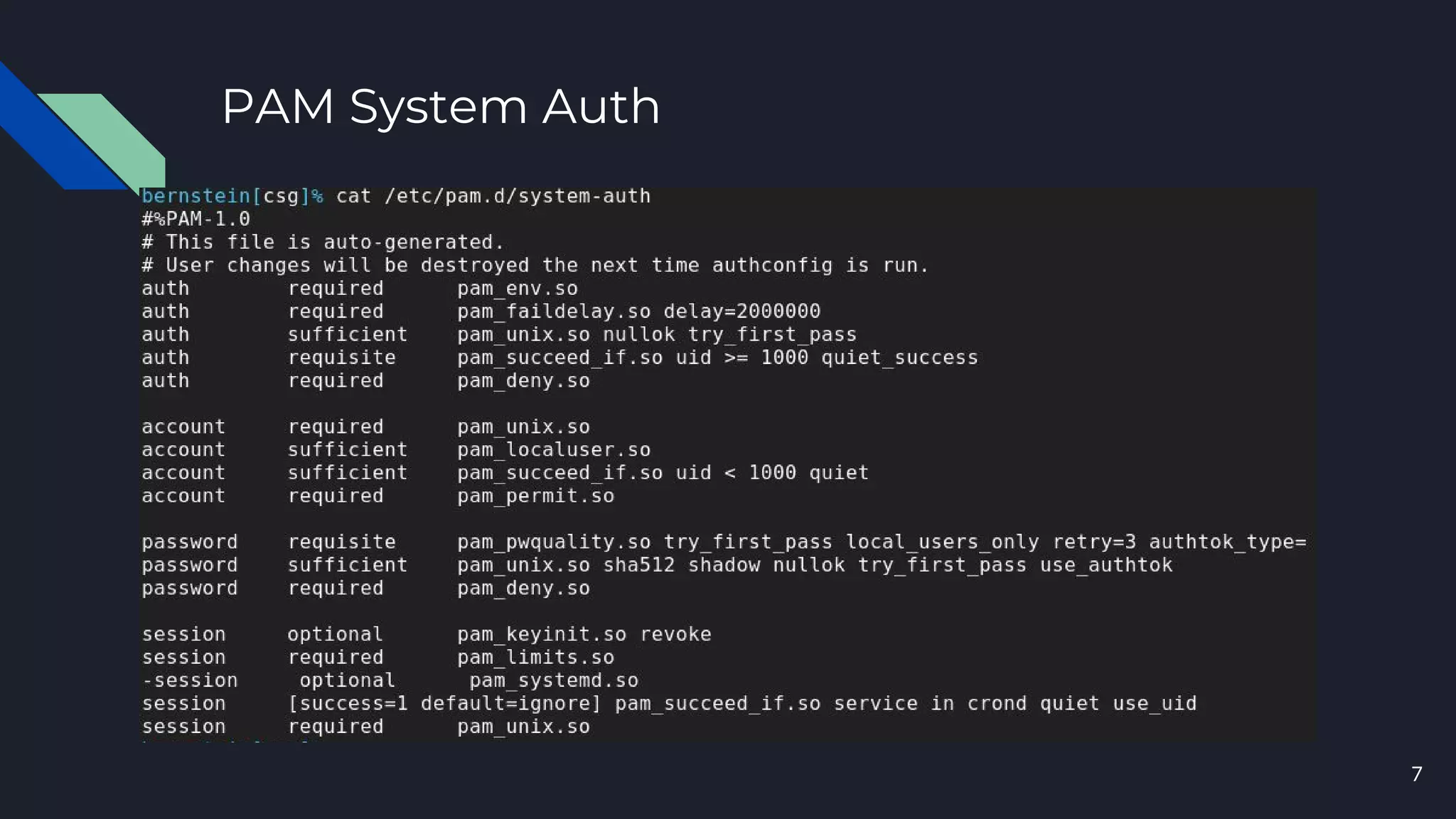 PAM System Auth
7
 
