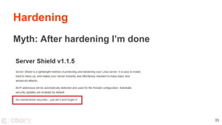 Hardening
Myth: After hardening I’m done
35
 