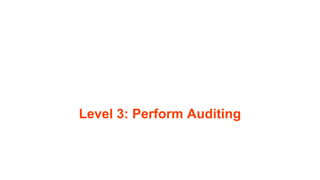 Level 3: Perform Auditing
 