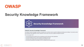 OWASP
Security Knowledge Framework
52
 
