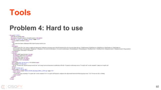 Tools
Problem 4: Hard to use
60
 