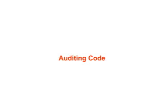 Auditing Code
 