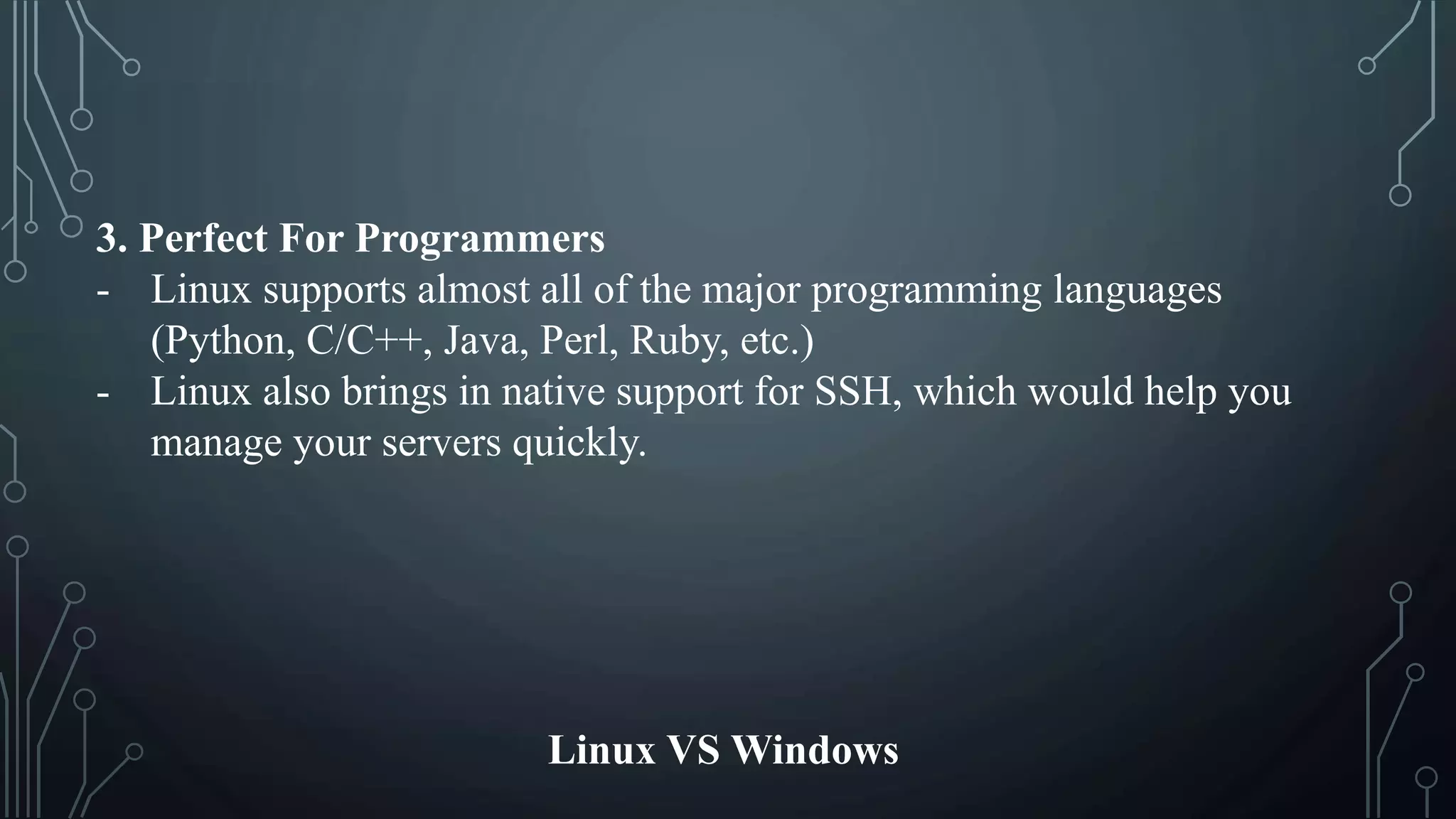 Linux server vs windows server ppt