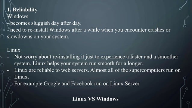 Linux Server vs Windows Server | PPTX | Operating Systems | Computer ...