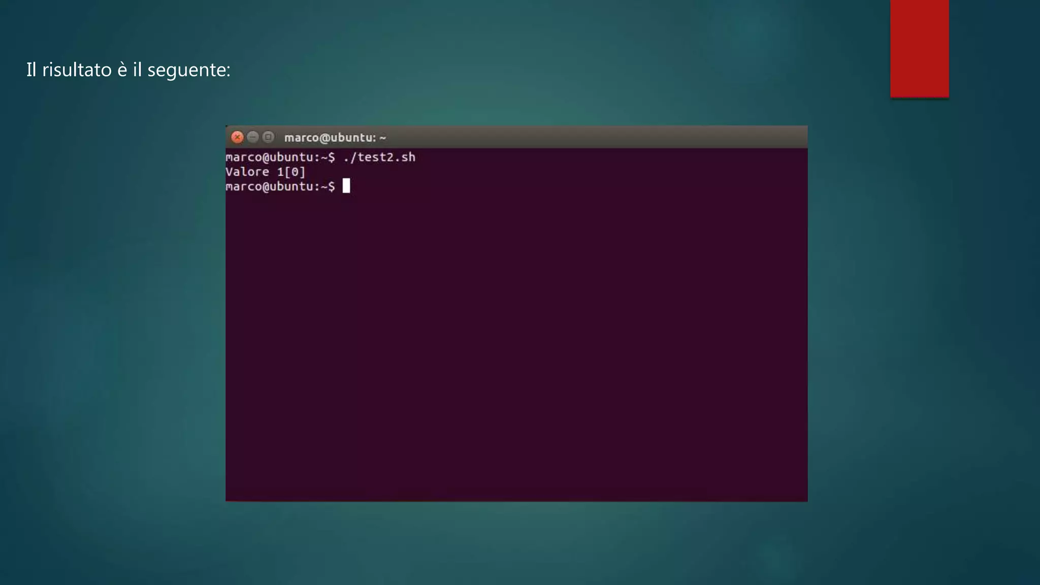 Il risultato è il seguente:
 