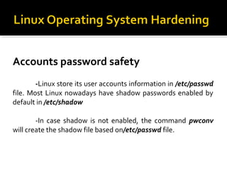 Shadow Password Linux Threats, Vulnerabilities & Security measures in Linux | PPT