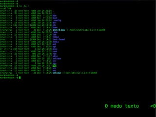O modo texto
GNU/Linux, Software Livre e tudo mais

<0>

 