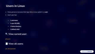 Linux OS guide to know, operate. Linux Filesystem, command, users and ...