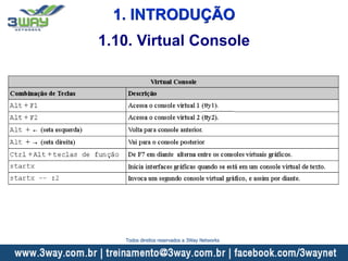 1. INTRODUÇÃO
1.10. Virtual Console
Todos direitos reservados a 3Way Networks
 