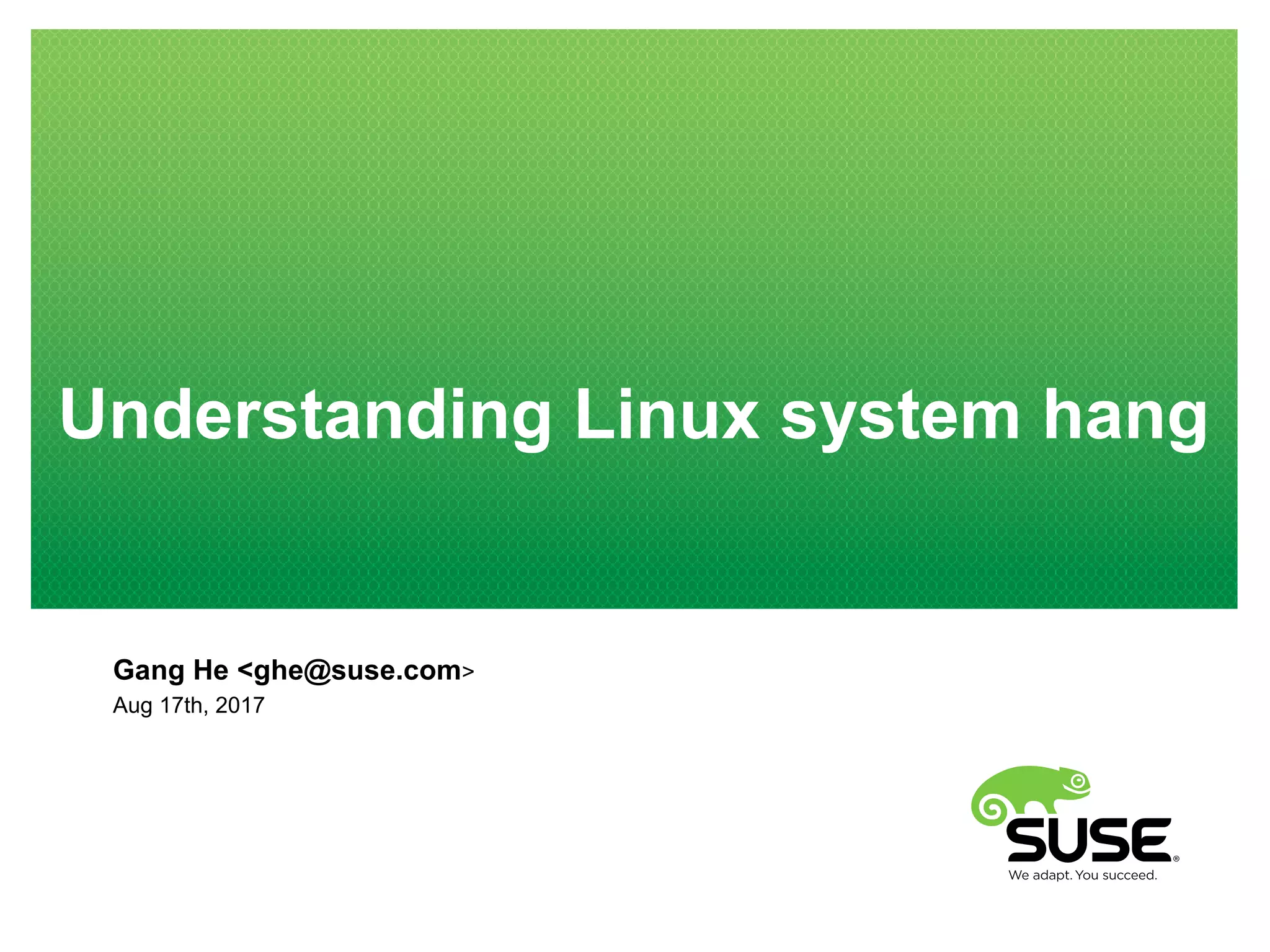 Understanding Linux system hang | PPT