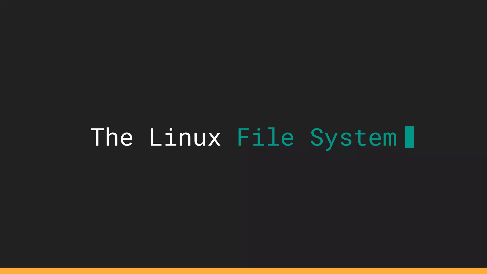 The Linux File System
 