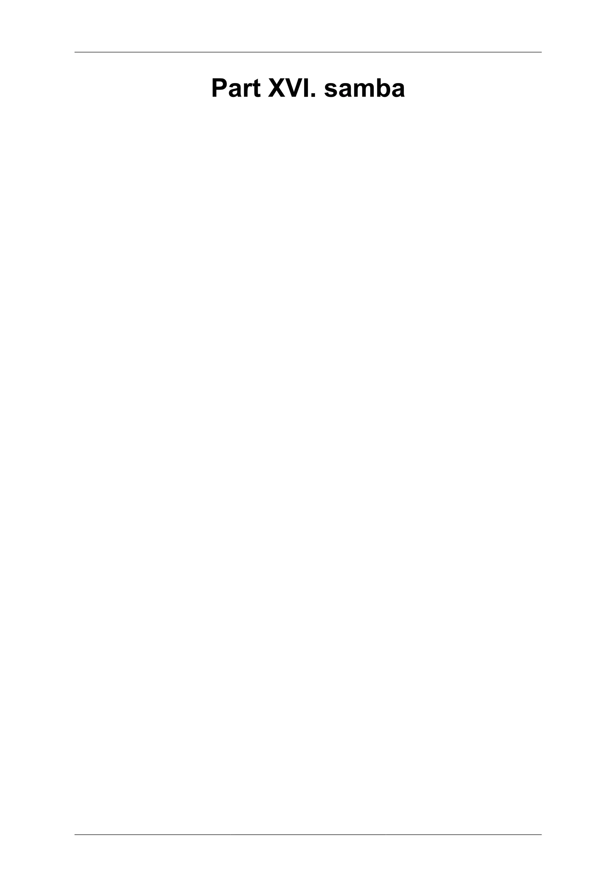 Part XVI. samba
 