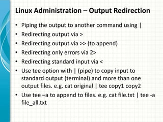 Linux Syntax Redirect To Output UNIX/Linux training | PPTX