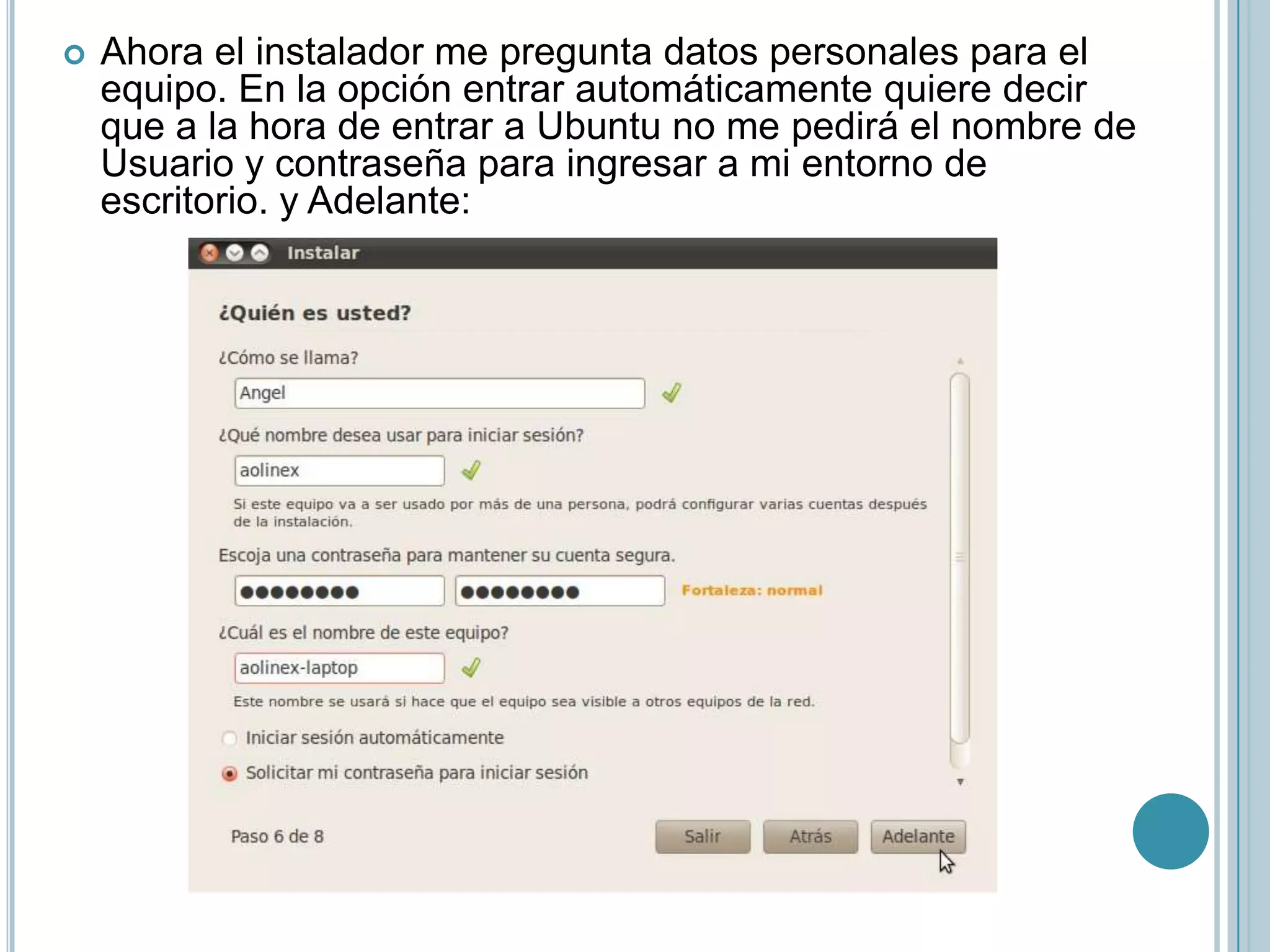 Me pregunta si deseo migrar documentos y configuraciones de Windows, en mi caso no deseo migrar nada de esto, asi que Adelante: