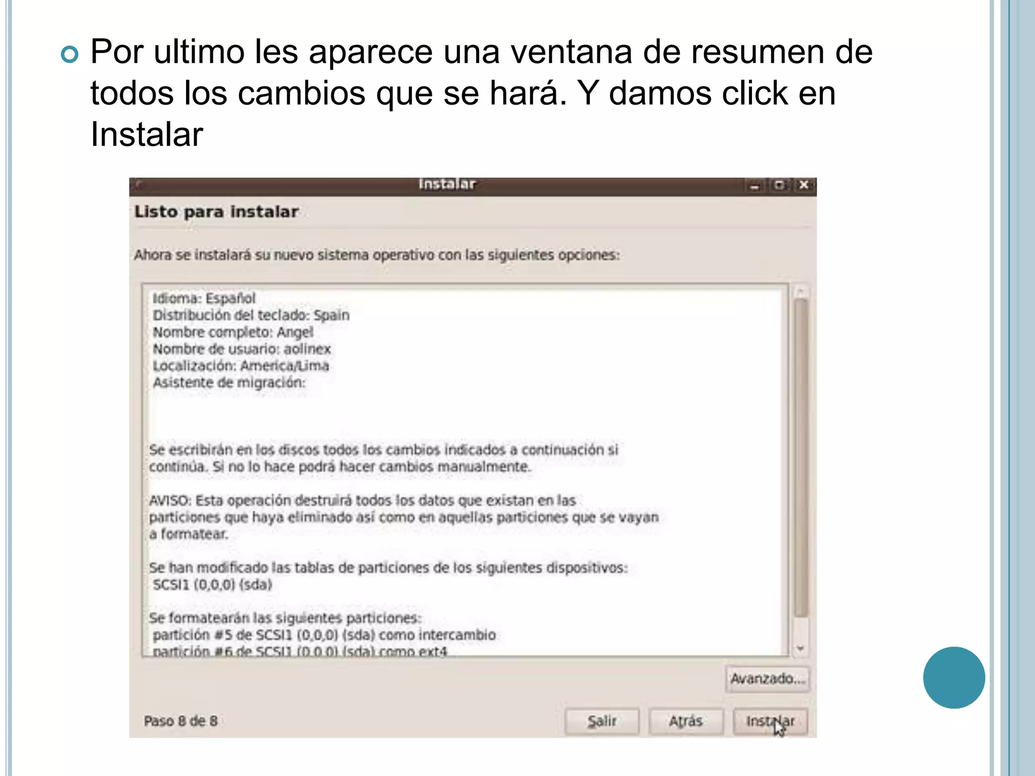 Esperamos a que se instale aprox 20 min