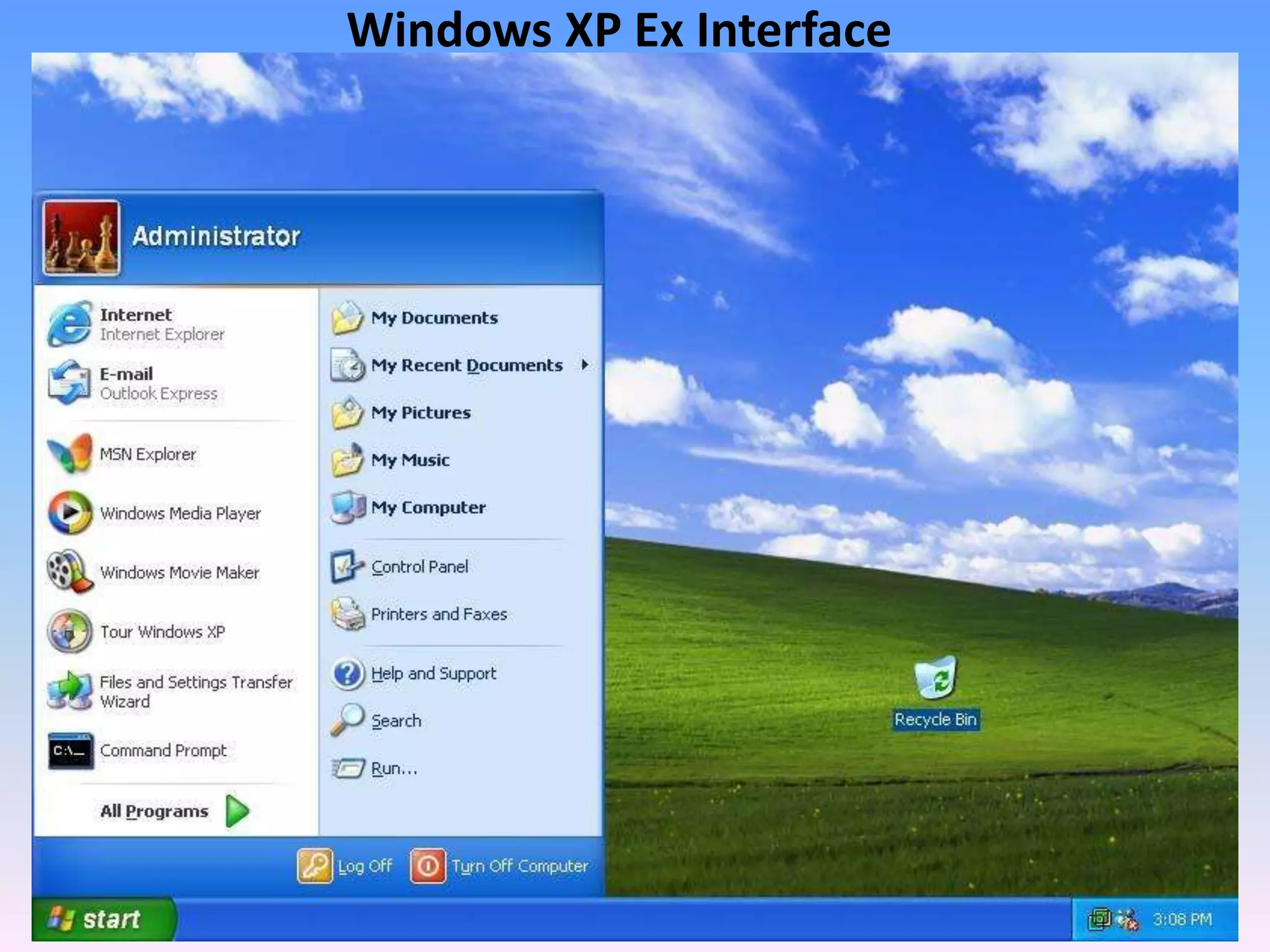 Windows XP Ex Interface
 
