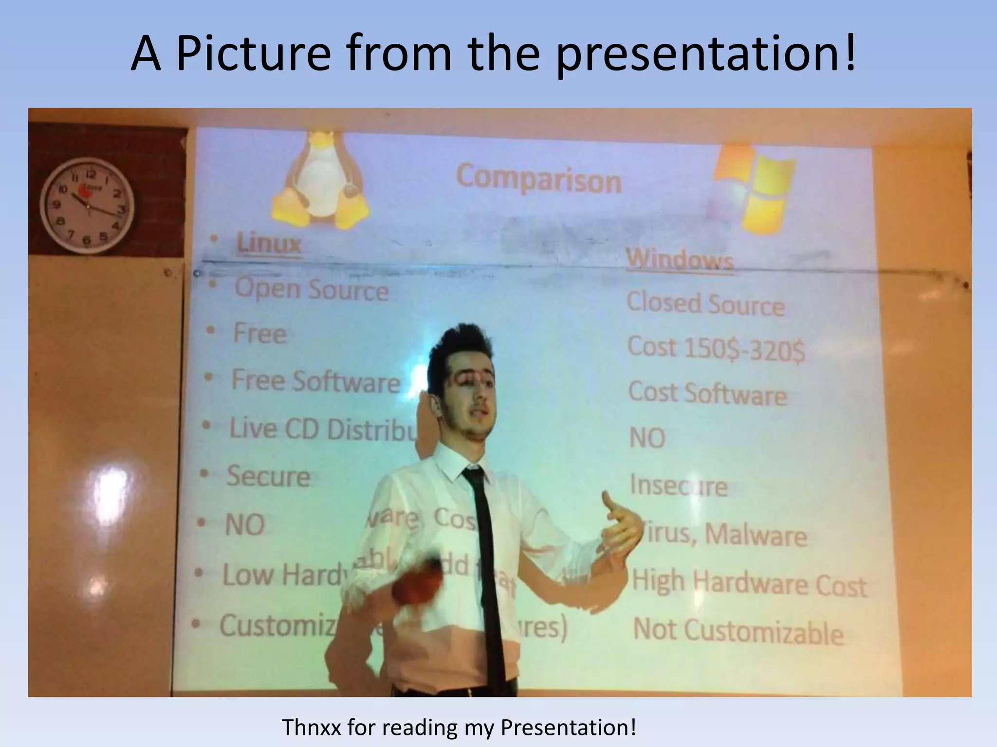 A Picture from the presentation!
Thnxx for reading my Presentation!
 