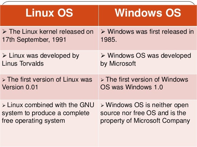 Linux vs windows
