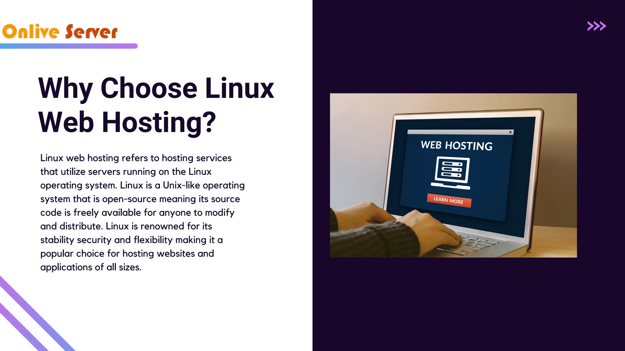 Why Choose Linux Web Hosting? Linux web hosting refers to hosting services that utilize servers running on the Linux operating system. Linux is a Unix-like operating system that is open-source meaning its source code is freely available for anyone to modify and distribute. Linux is renowned for its stability security and flexibility making it a popular choice for hosting websites and applications of all sizes. 