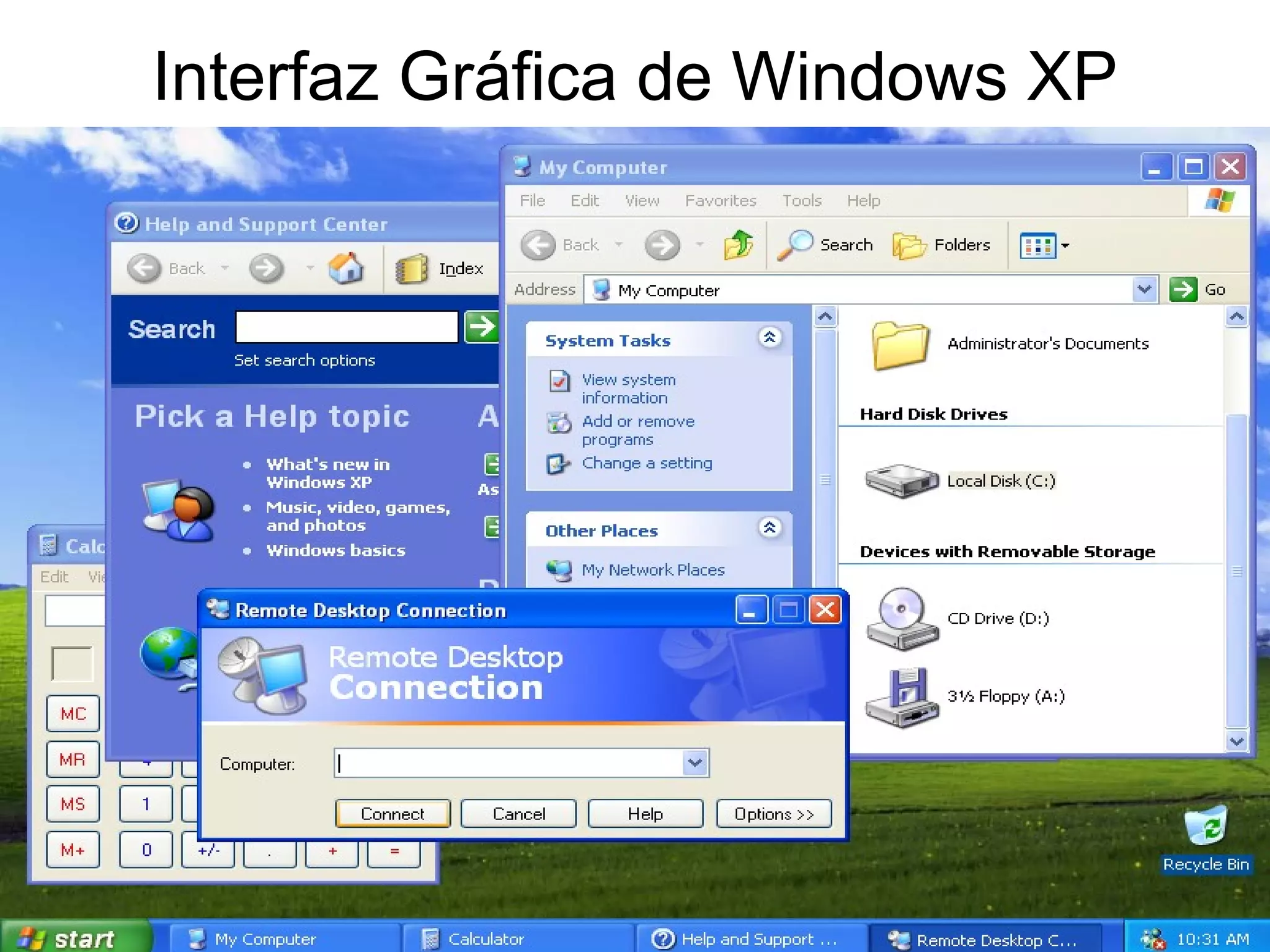 Interfaz Gráfica de Windows XP 