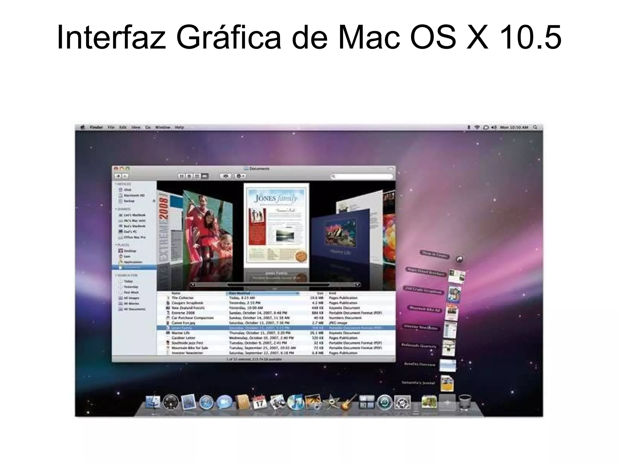 Interfaz Gráfica de Mac OS X 10.5 