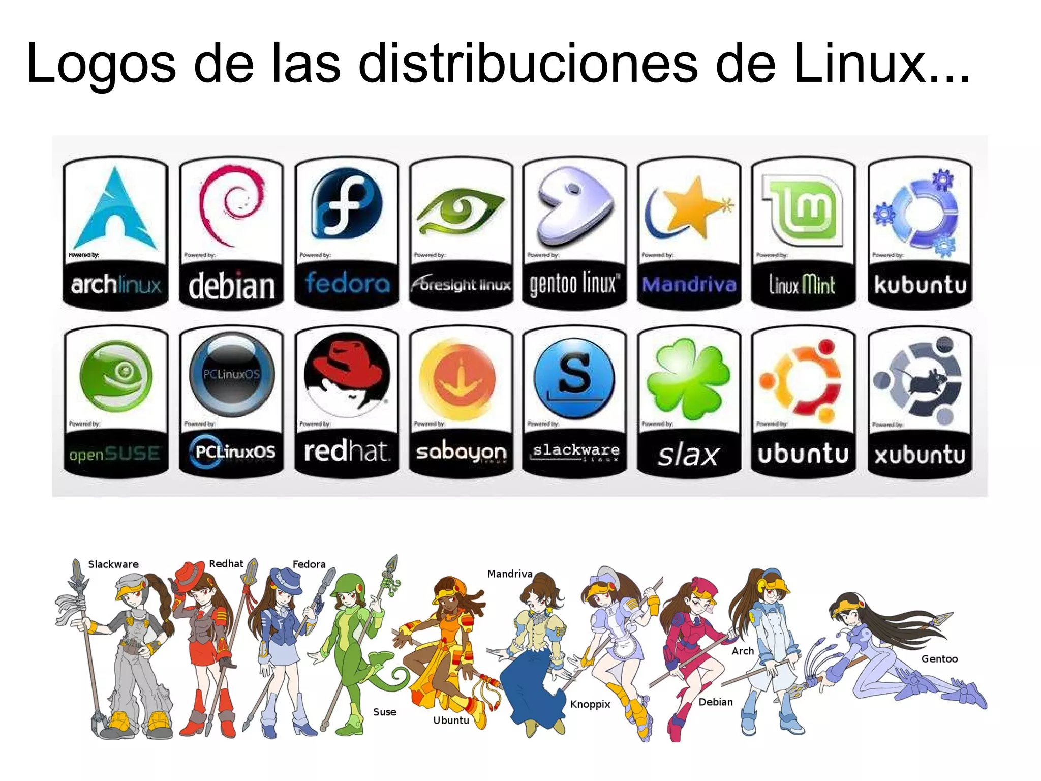 Logos de las distribuciones de Linux... 