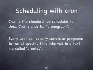 Export a directory
Export the /home directory to
client with IP 192.168.178.20:




Connect to the
NSF export:



Use as if it is
local
 