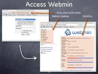 Automatic updates
     The “unattended-upgrades” package can
     automatically install updated packages.
             Install it:


 Deﬁne the type of upgrades in /
etc/apt/apt.conf.d/50unattended-
                        upgrades




     All actions are recorded in /var/log/unattended-
     upgrades
 