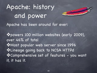 /etc/network/interfaces
Typical default contents:
Directive   Description

            Indicates the device should be setup at boot
auto
            time.

lo          Loopback interface.


iface       “Interface”.

            Ethernet device 0, typically the primary
eth0
            network adaptor.

            Indicates network adaptor has an IPv4
inet
            address space.

            Network adaptor gets its conﬁguration from
dhcp
            a DHCP server.
 