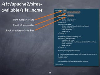 Backup using a shell script
#!/bin/sh
####################################
#
# Backup to NFS mount script.
                                                            This script rotates
#
####################################                        through 7 backups
# What to backup.
backup_ﬁles="/home /var/spool/mail /etc /root /boot /opt"
# Where to backup to.
                                                            - one for each day.
dest="/mnt/backup"
# Create archive ﬁlename.
day=$(date +%A)
hostname=$(hostname -s)
archive_ﬁle="$hostname-$day.tgz"
# Print start status message.
echo "Backing up $backup_ﬁles to $dest/$archive_ﬁle"
date
echo                                                        A modiﬁcation can
# Backup the ﬁles using tar.
tar czf $dest/$archive_ﬁle $backup_ﬁles                     allow for rotation
# Print end status message.
echo
echo "Backup ﬁnished"
                                                            of daily, weekly, and
date
# Long listing of ﬁles in $dest to check ﬁle sizes.
                                                            monthly backups.
ls -lh $dest
 