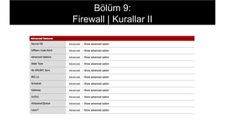 Bölüm 9:
Firewall | Kurallar II
 