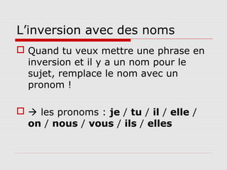 L’inversion | PPT