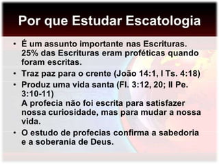 Escatologia? O que é isso?
