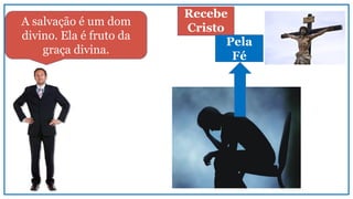Recebe
Cristo
A salvação é um dom
divino. Ela é fruto da
graça divina.
Pela
Fé
 