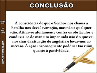 Lição 3 - Como vencer a angústia