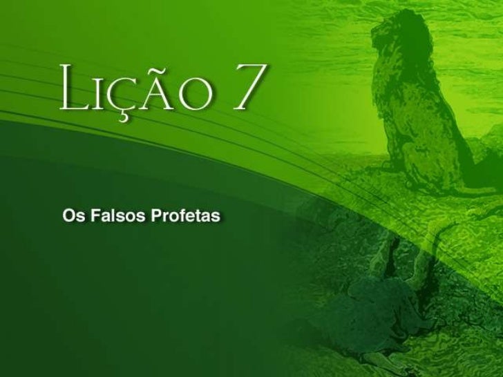 [EBD Maranata] Revista Profecias  Lição 7 - Os falsos 