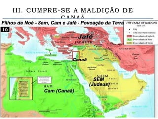 III. CUMPRE-SE A MALDIÇÃO DE
CANAÃ
3. Jafé participa da bênção de Sem
 