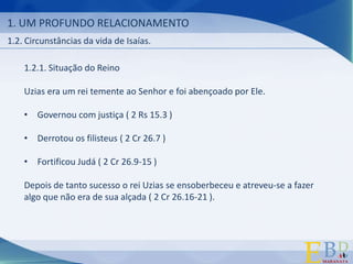 1. UM PROFUNDO RELACIONAMENTO1.1. Início de uma nova experiência.Como podemos aprofundar o nosso relacionamento com o Senhor?Qual a importância de obtermos experiência profunda com Ele?