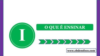 I
O QUE É ENSINAR
www.ebdemfoco.com
 