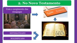 2. No Novo Testamento
Com o surgimento das
sinagogas
SISTEMATIZADO
SOLIDIFICADO
 
