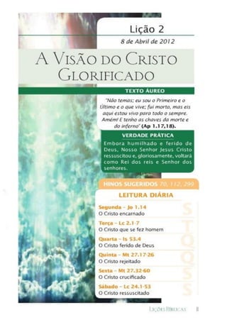 Liçoes biblicas 2° trimestre 2012