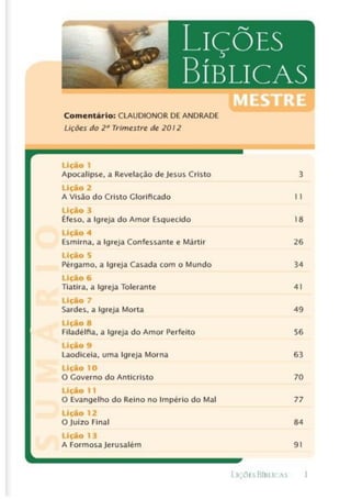 Liçoes biblicas 2° trimestre 2012