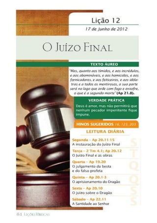 Liçoes biblicas 2° trimestre 2012
