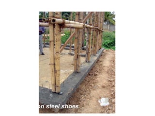 Columns on steel shoes
 